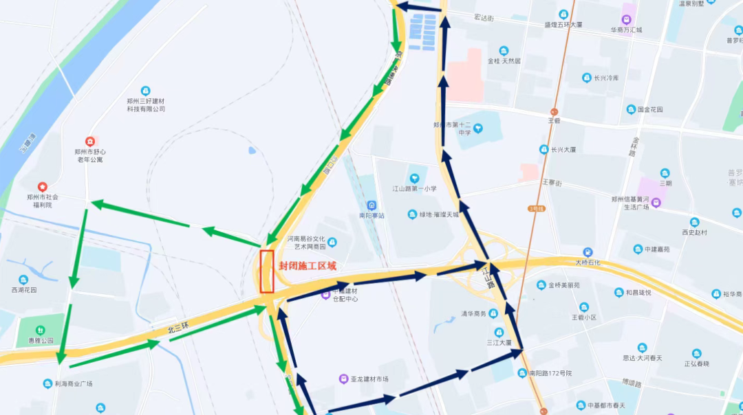郑州这个区域进行临时封闭施工 提示过往车主绕行路线